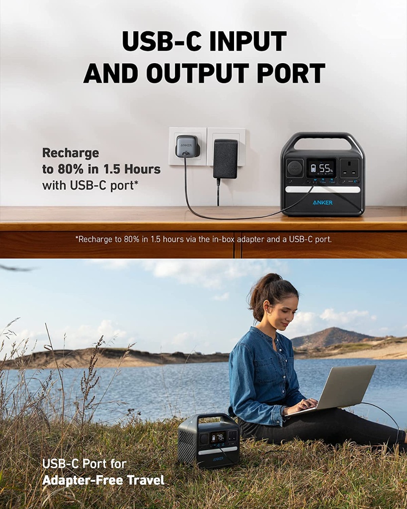 Anker 521 Portable Power Station 256Wh Solar Generator 200W